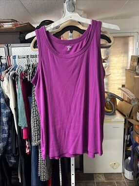 Indigo Purple Scoop Neck Tank Top